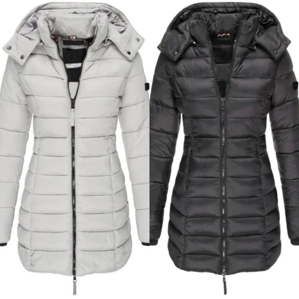 Unisex Padded Mid-Length Hooded Jacket