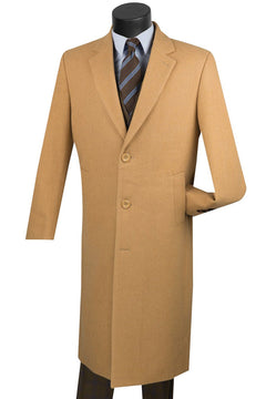 Men's Wool & Cashmere Full-Length Overcoat – Notch Lapel