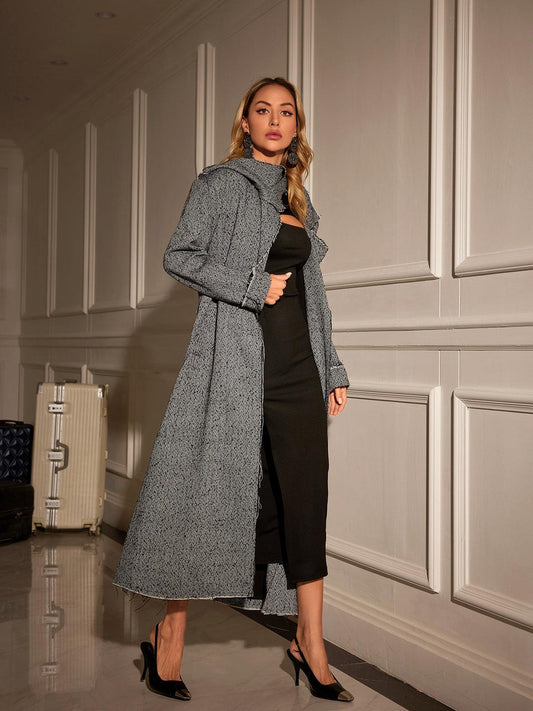 Women's Houndstooth Collar Coat