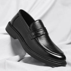 Men's Italian Leather Penny Strap Loafers – Cushioned Footbed