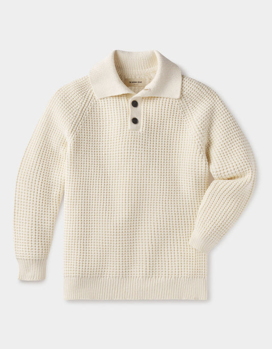 Men's Cotton-Blend Waffle Knit Popover Sweater