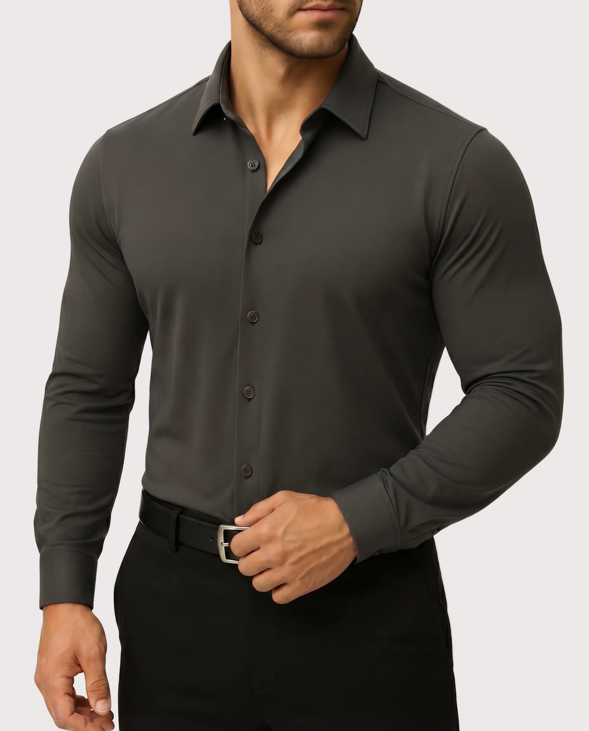 Men's Stretch Cotton-Blend Dress Shirt