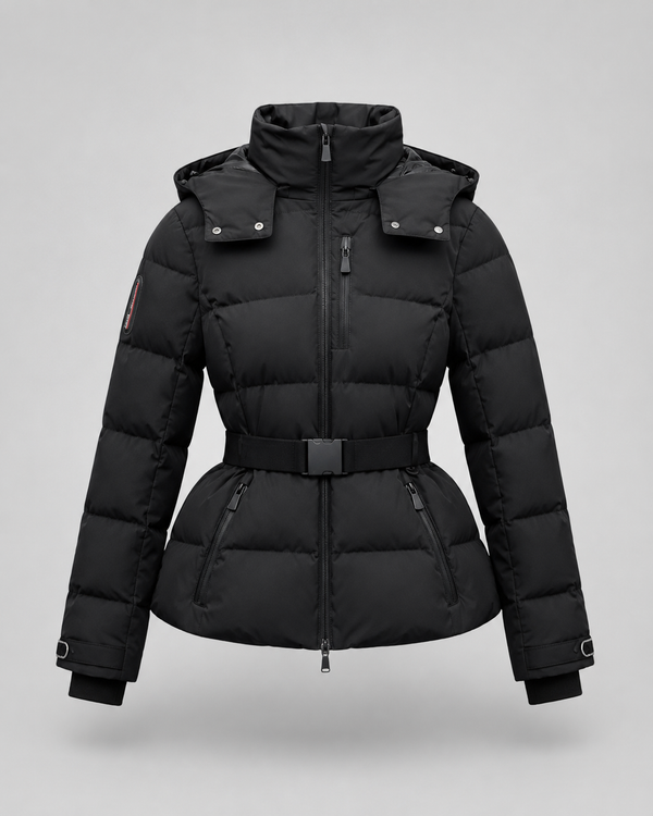 Women's Belted Hooded Puffer Jacket