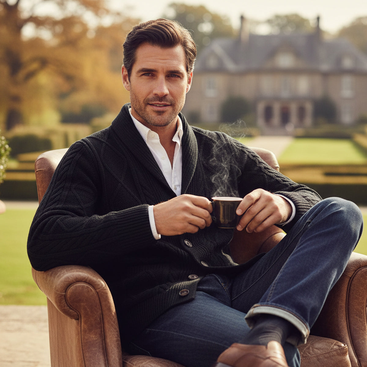 Men's 100% Cashmere Cardigan