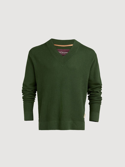 Men's Cashmere-Cotton V-Neck Sweater
