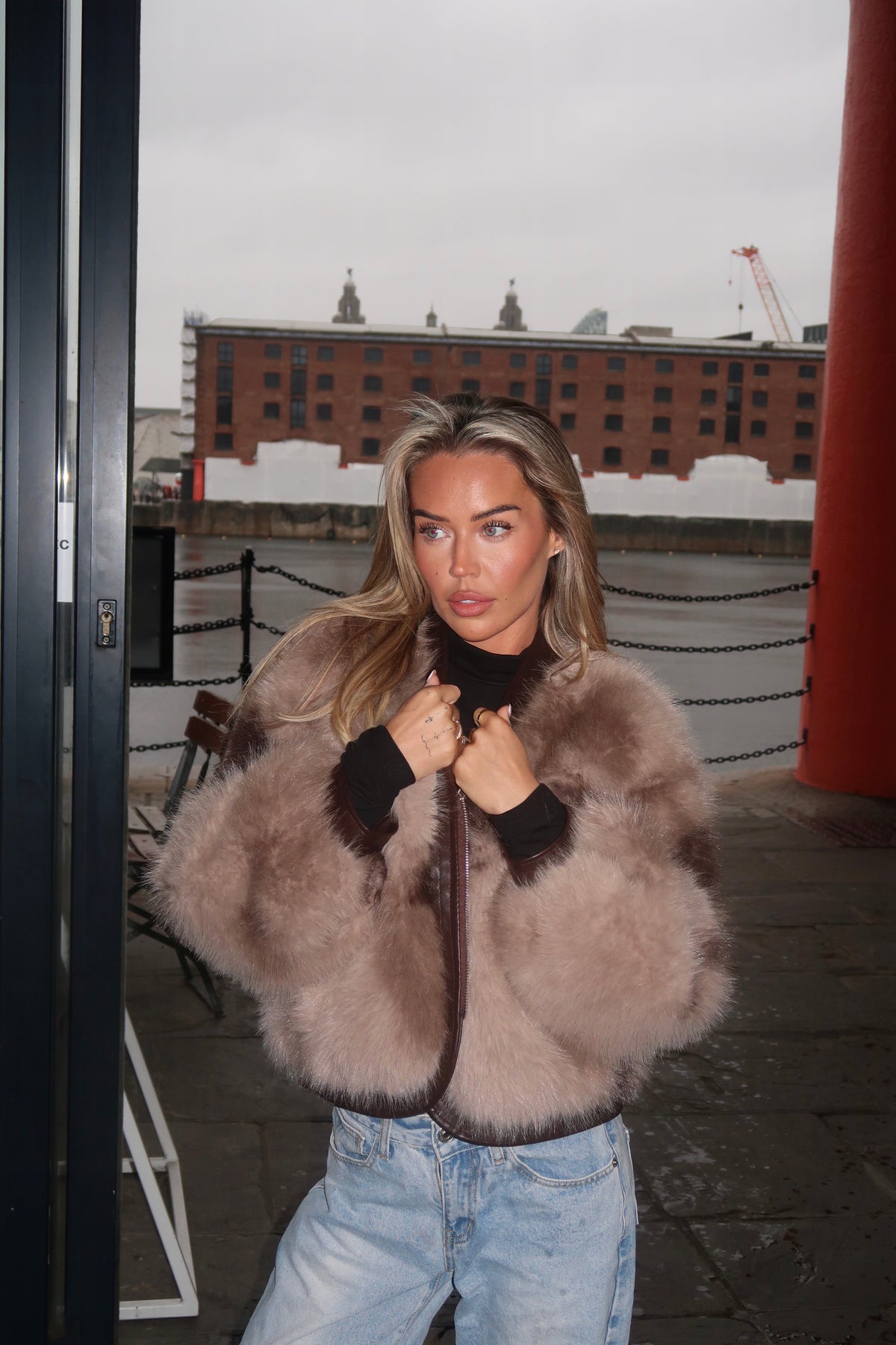 Women's Vegan Fur Bomber Jacket