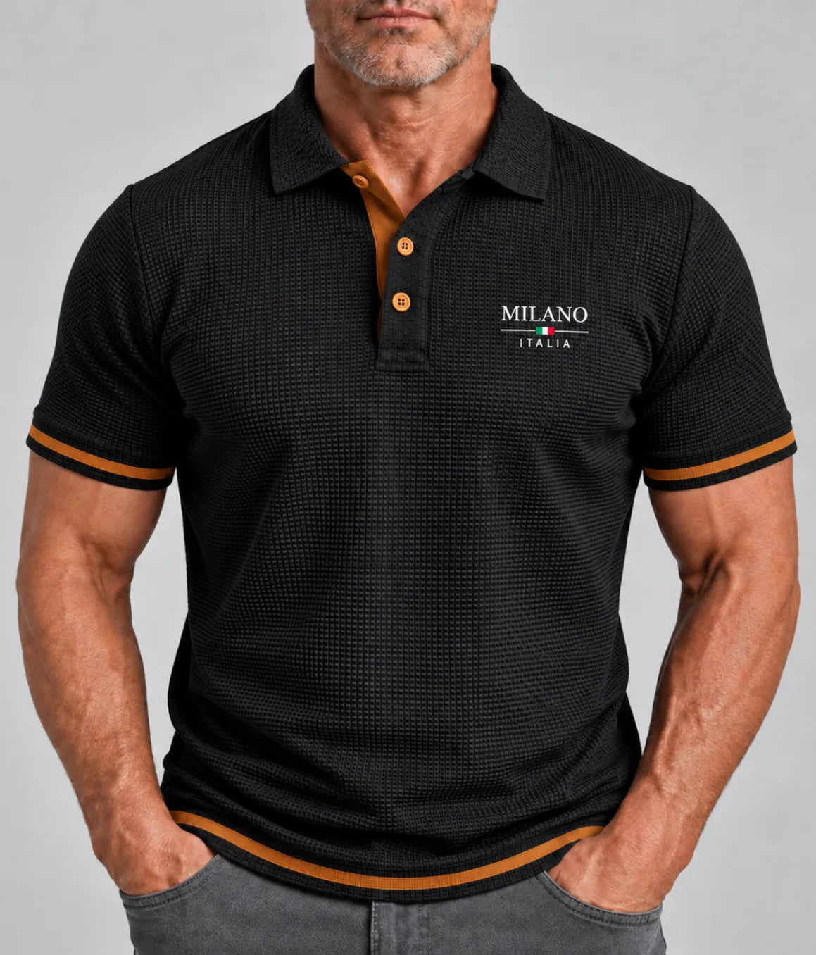 Men's Textured Polo Shirt