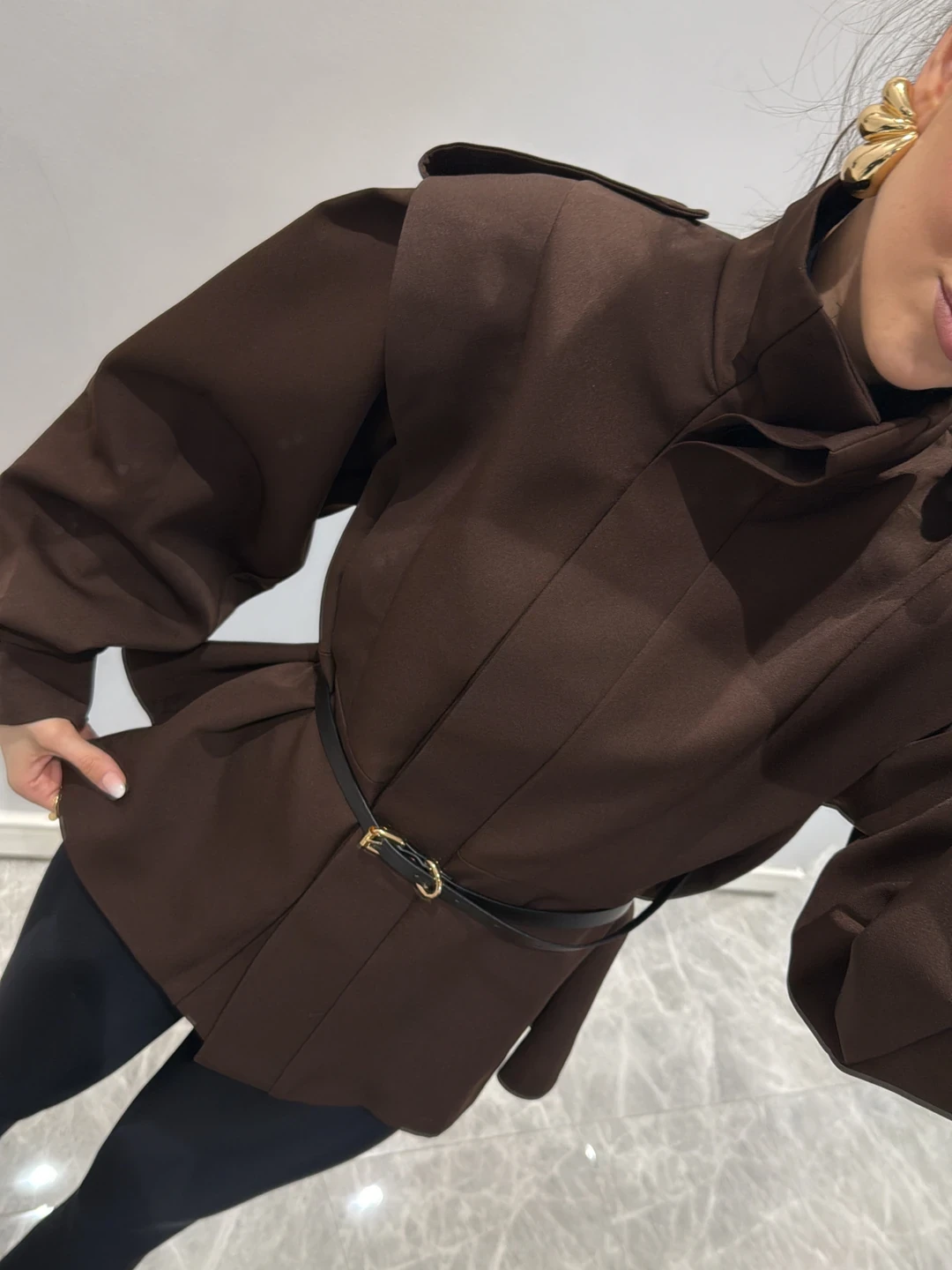 Women's Cotton-Blend Oversized Trench Jacket