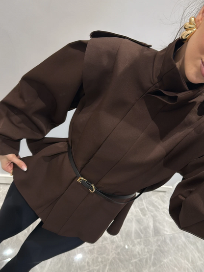 Women's Cotton-Blend Oversized Trench Jacket