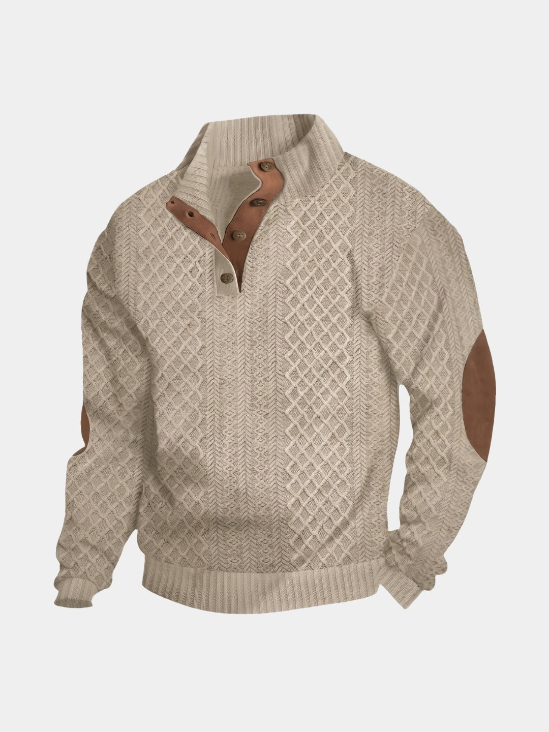 Men's High Collar Knit Pullover