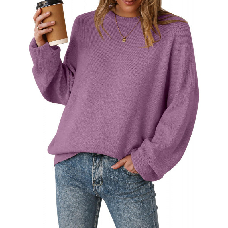 Women's Modal Loose-Fit Crew-Neck Sweater