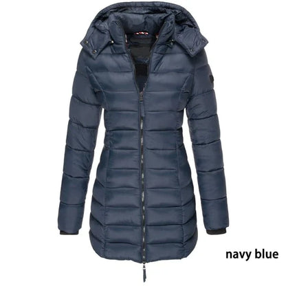 Unisex Padded Mid-Length Hooded Jacket