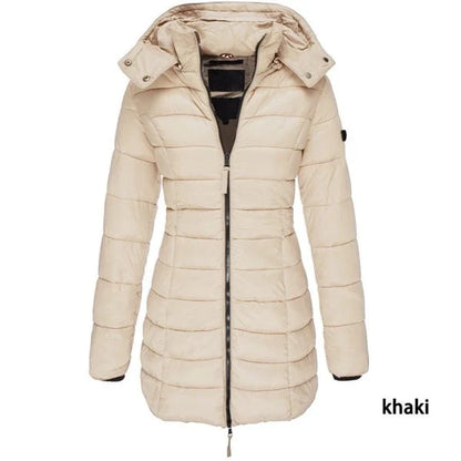 Unisex Padded Mid-Length Hooded Jacket