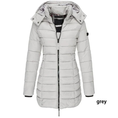 Unisex Padded Mid-Length Hooded Jacket