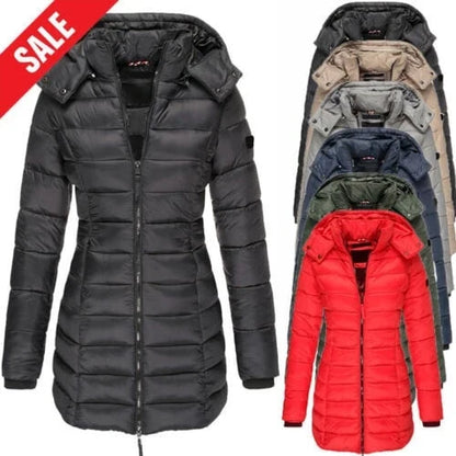 Unisex Padded Mid-Length Hooded Jacket