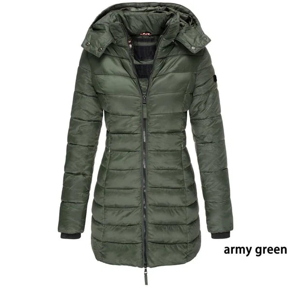 Unisex Padded Mid-Length Hooded Jacket