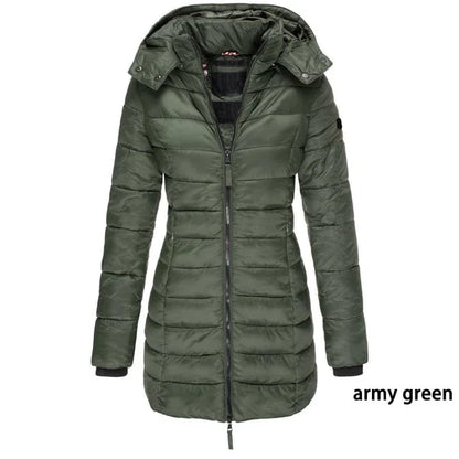 Unisex Padded Mid-Length Hooded Jacket