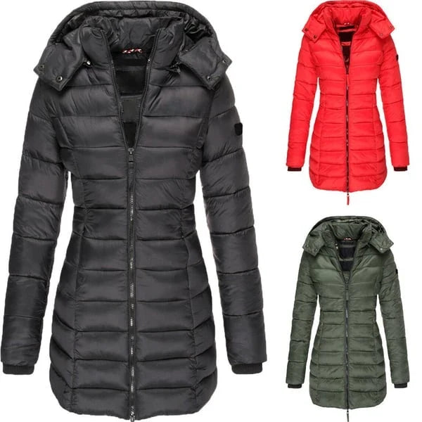 Unisex Padded Mid-Length Hooded Jacket