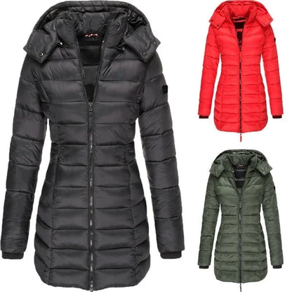 Unisex Padded Mid-Length Hooded Jacket