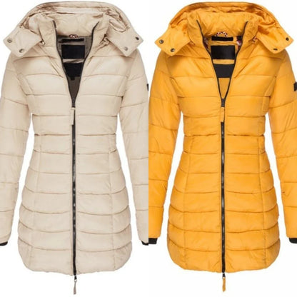 Unisex Padded Mid-Length Hooded Jacket