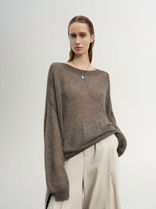 Women's Cashmere-Silk Relaxed Pullover Sweater
