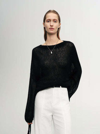 Women's Cashmere-Silk Relaxed Pullover Sweater