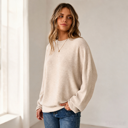 Women's Modal Loose-Fit Crew-Neck Sweater