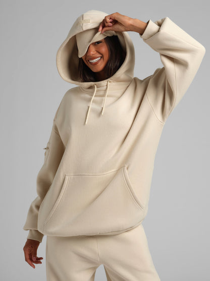 Unisex Fleece Travel Hoodie With Eye Mask