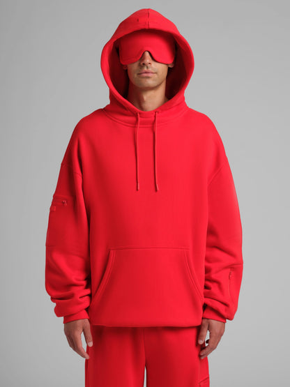 Unisex Fleece Travel Hoodie With Eye Mask