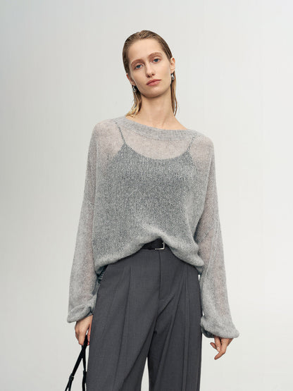 Women's Cashmere-Silk Relaxed Pullover Sweater