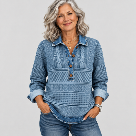 Women's Cable Knit Collared Jumper