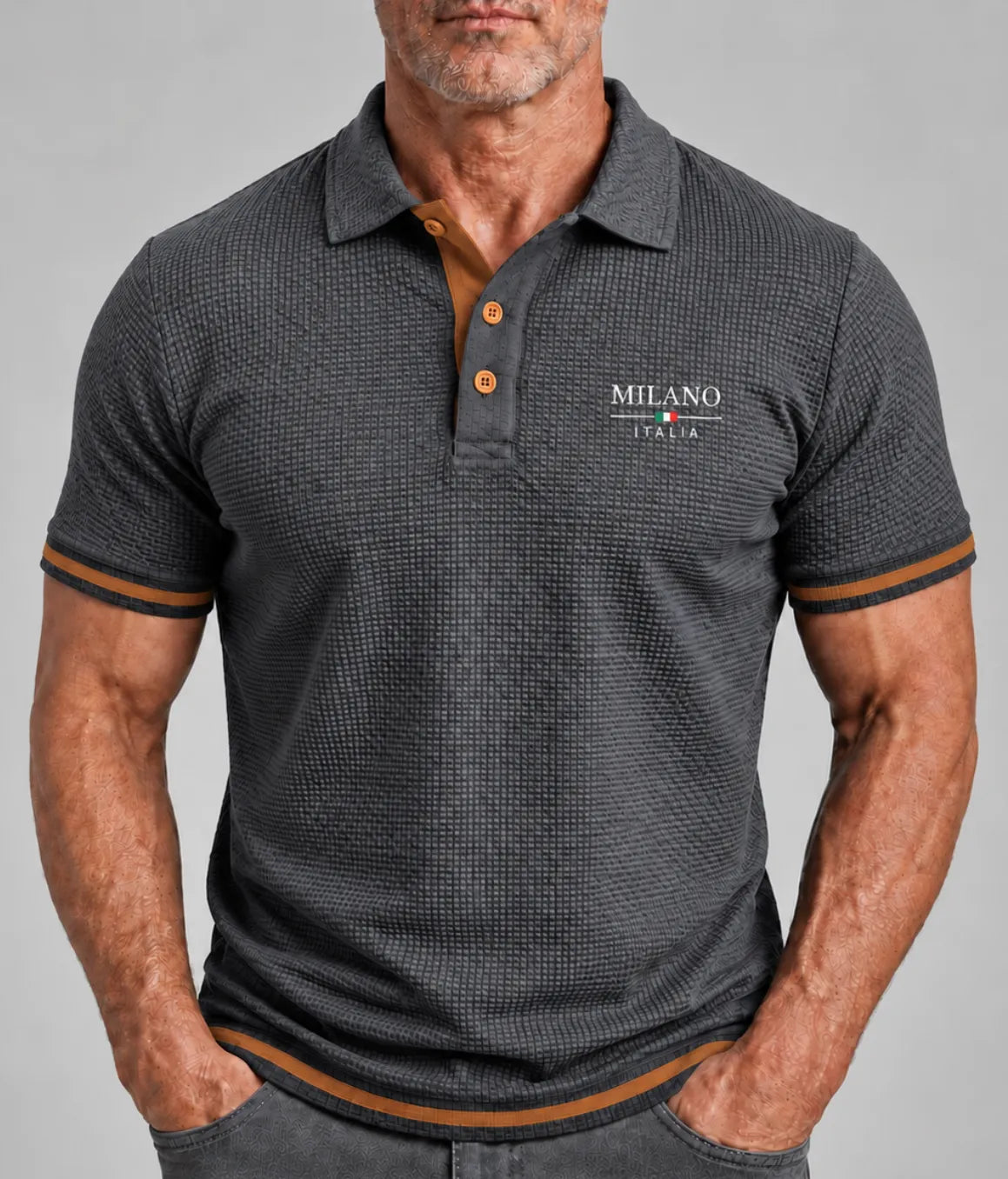 Men's Textured Polo Shirt