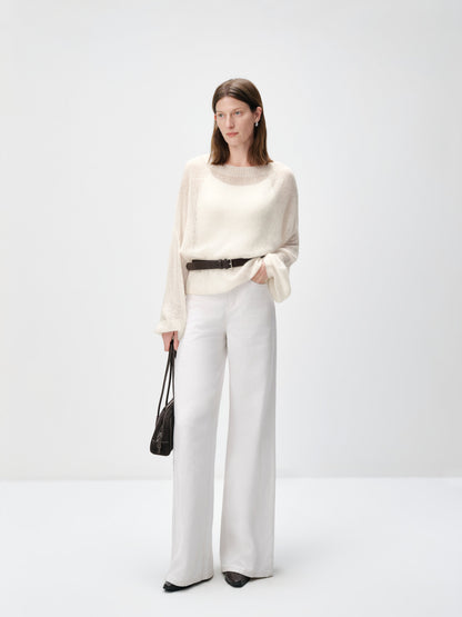Women's Cashmere-Silk Relaxed Pullover Sweater