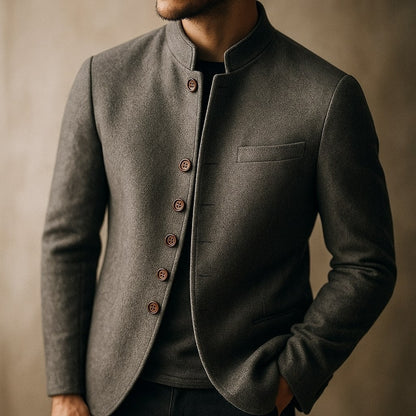 Men's Wool Stand-Collar Jacket