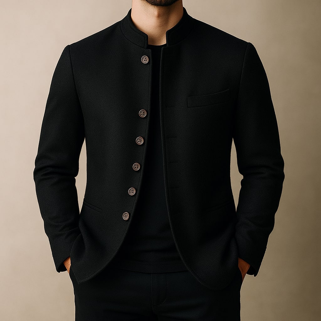 Men's Wool Stand-Collar Jacket