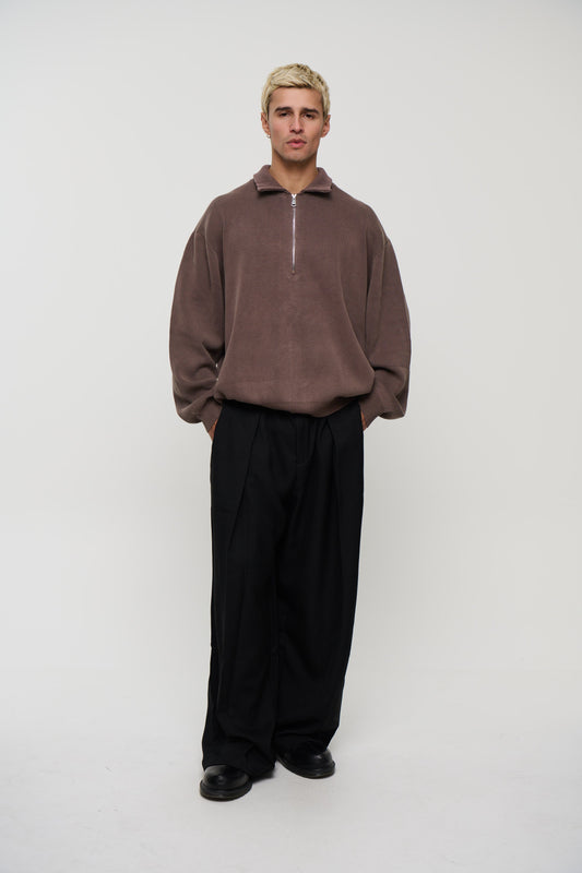Men's Cotton Half-Zip Knit Cardigan