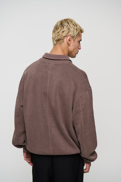 Men's Cotton Half-Zip Knit Cardigan