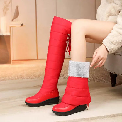 Women's Bow-Detail Plush-Lined Over-The-Knee Boots