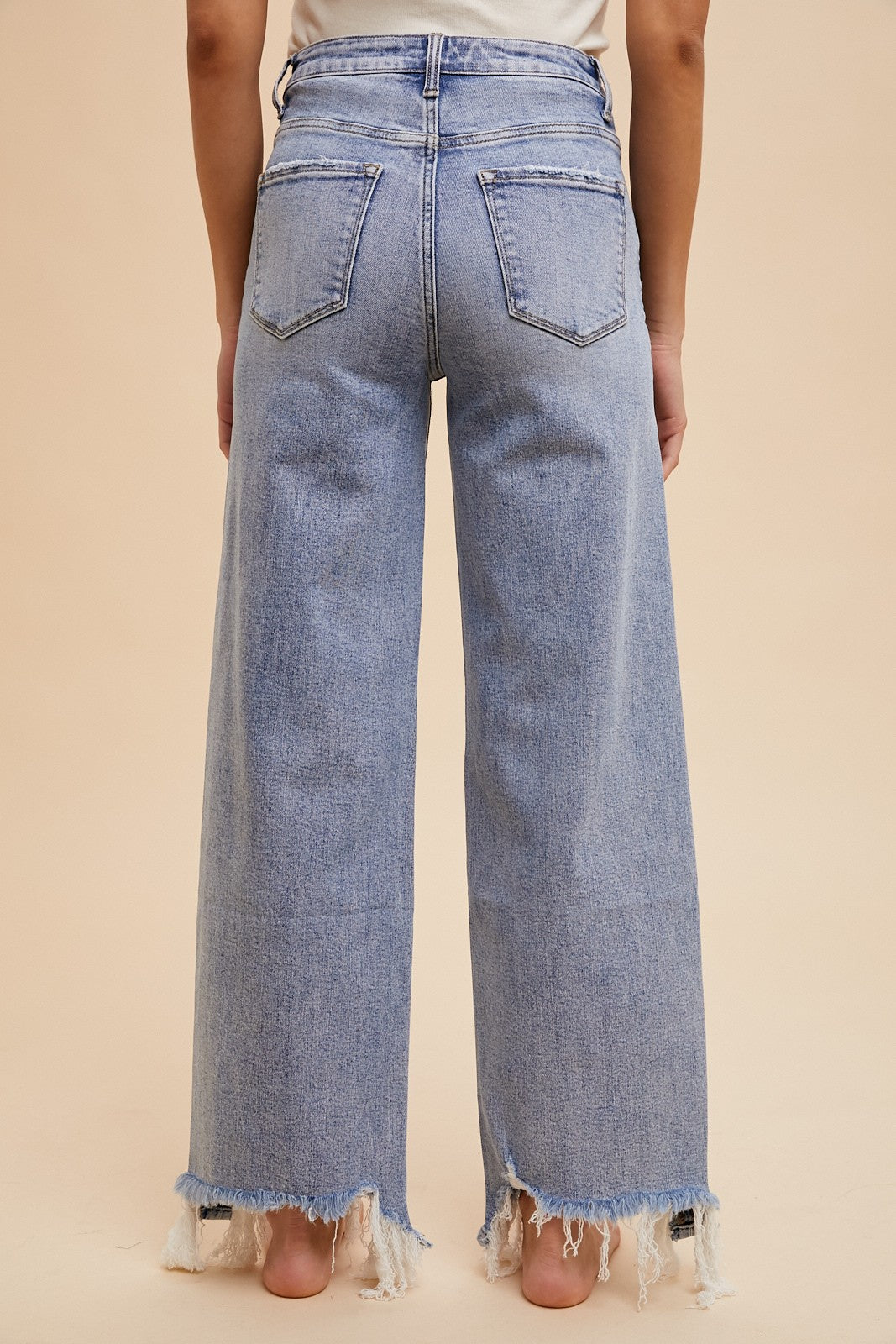 Women's Distressed High-Rise Straight-Leg Jeans