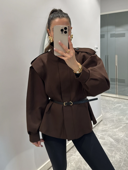Women's Cotton-Blend Oversized Trench Jacket