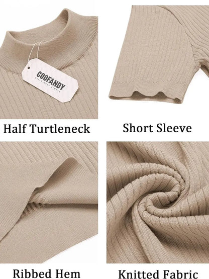 Men's Mock Turtleneck Short Sleeve Sweater