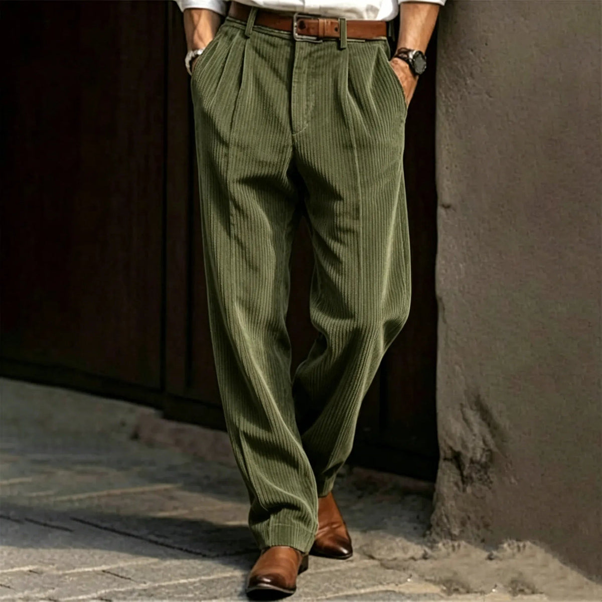 Men's Corduroy Relaxed-Fit Pants