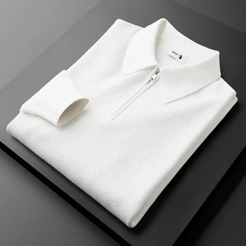 Men's Cotton Knit Half-Zip Polo Sweater