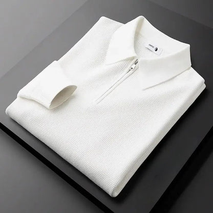 Men's Cotton Knit Half-Zip Polo Sweater