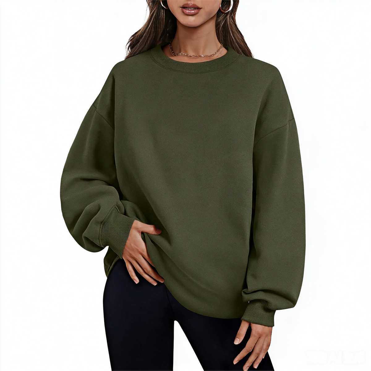 Women's Fleece-Lined Thickened Sweatshirt