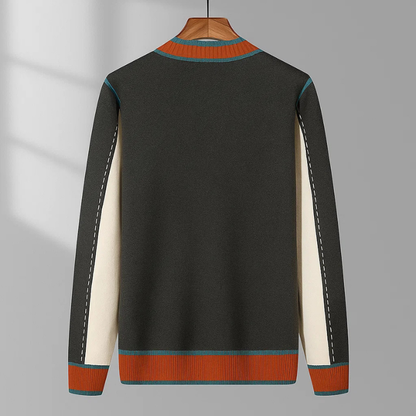Men's Wool-Blend Contrast Trim Cardigan