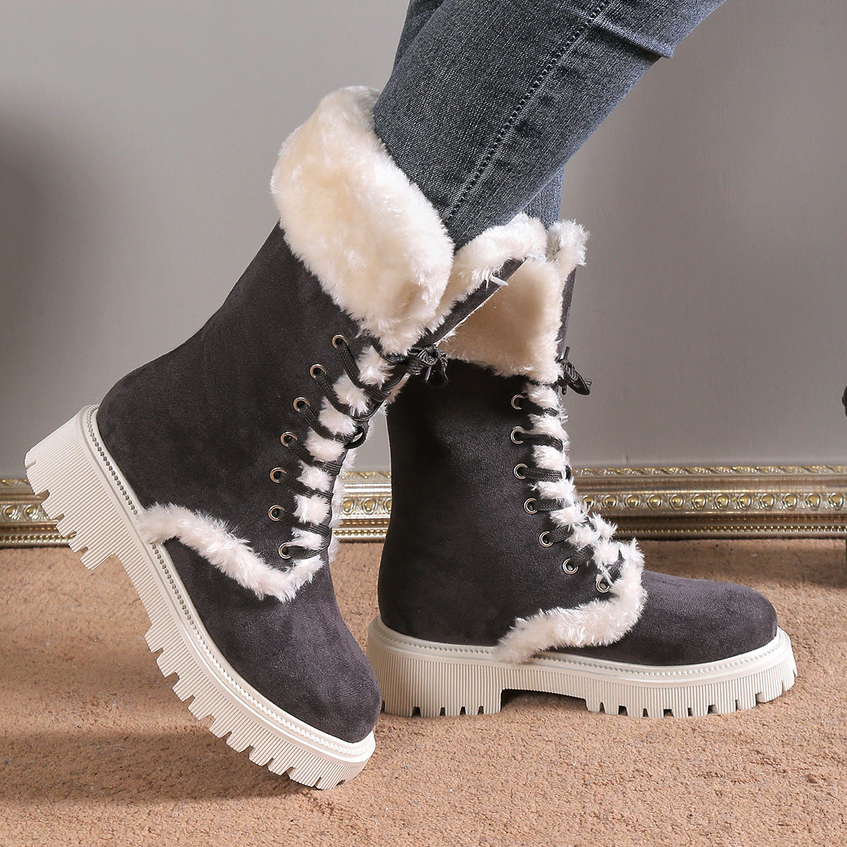 Women's Suede Lined Mid-Calf Boots