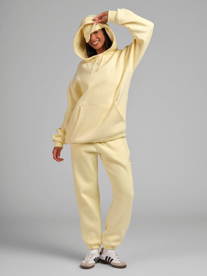 Unisex Fleece Travel Hoodie With Eye Mask