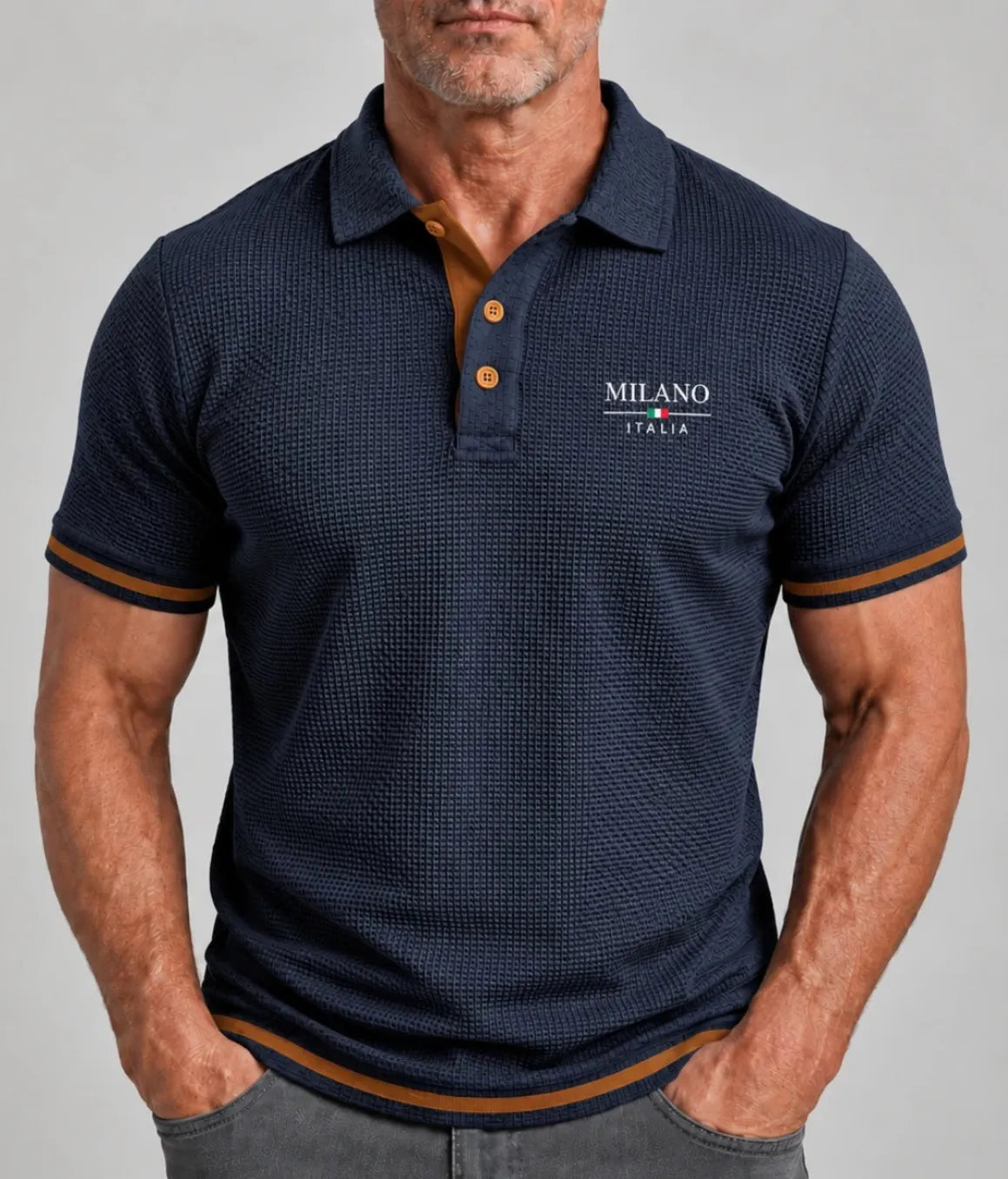 Men's Textured Polo Shirt