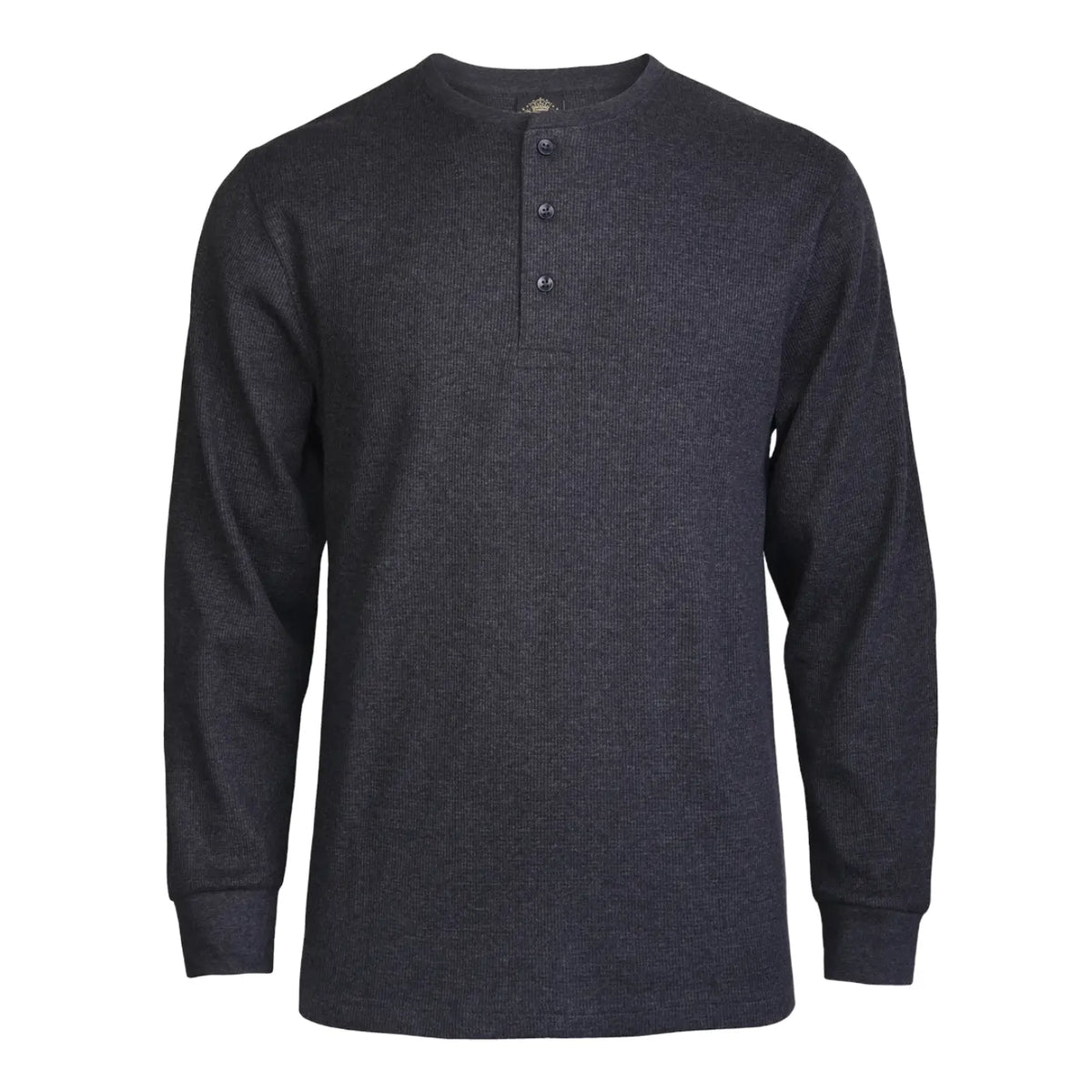 Men's Waffle-Knit Cotton Henley Thermal Shirt